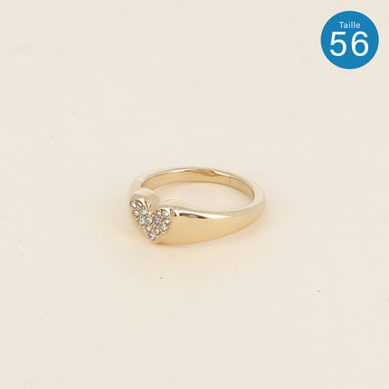 Bague - coeur incrusté d'oxydes de zirconium