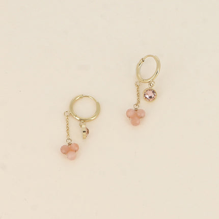 Créoles - ornées de cristaux Swarovski® et de pierres naturelles