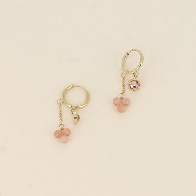 Créoles Soly - ornées de cristaux Swarovski® et de pierres naturelles