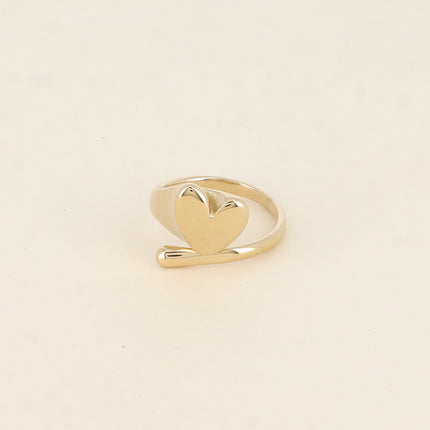 Bague ouverte - coeur et tige