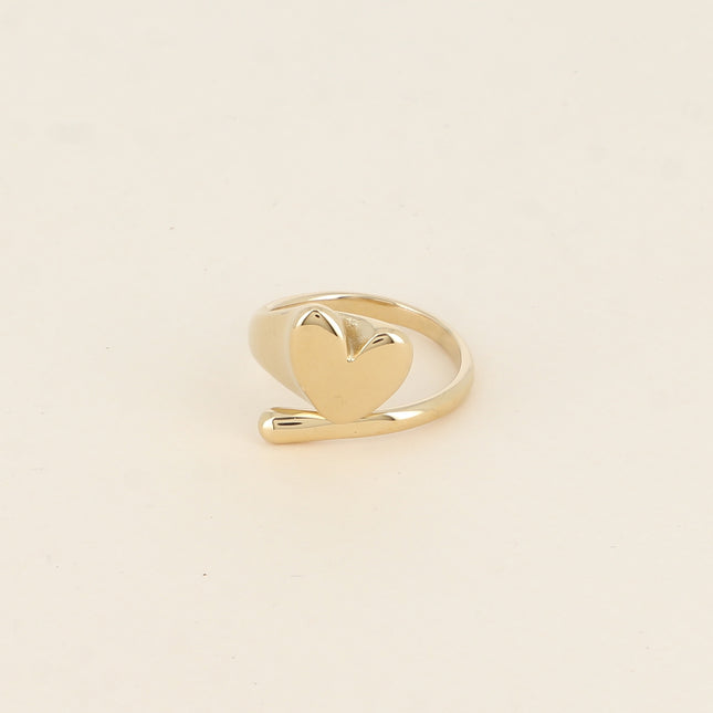 Bague ouverte - coeur et tige