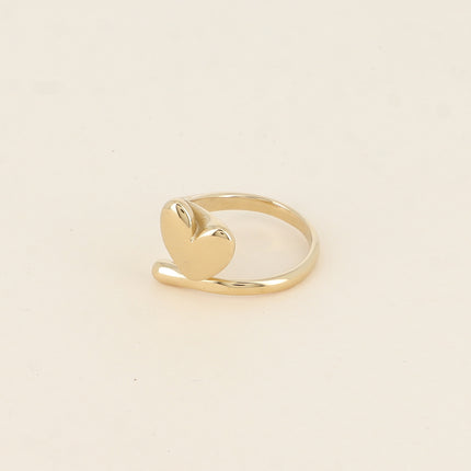 Bague ouverte - coeur et tige