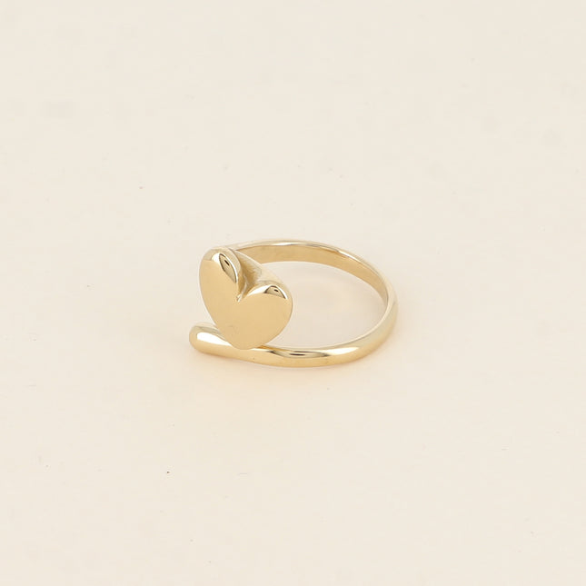 Bague ouverte - coeur et tige