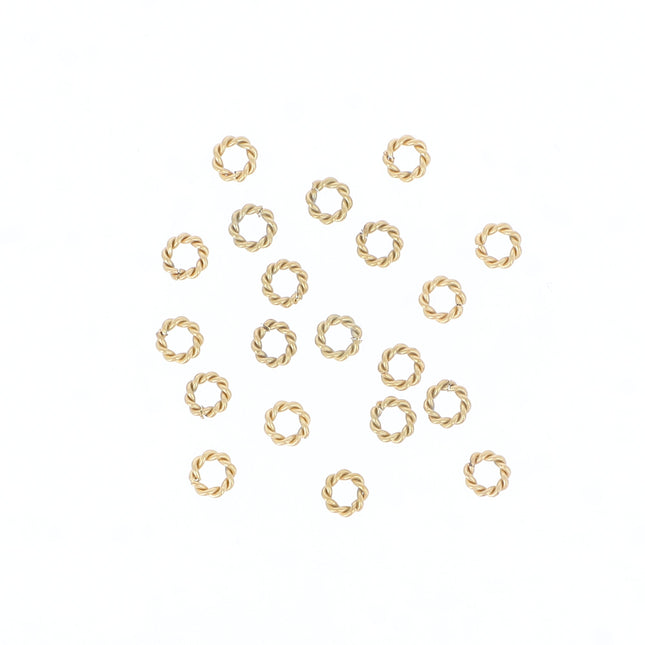 Lot de 20 anneaux torsadés ouverts 1,5 x 6 mm