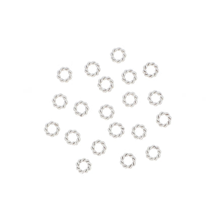 Lot de 20 anneaux torsadés ouverts 1,5 x 6 mm