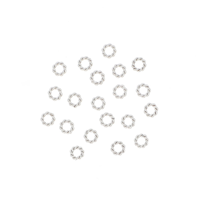 Lot de 20 anneaux torsadés ouverts 1,5 x 6 mm