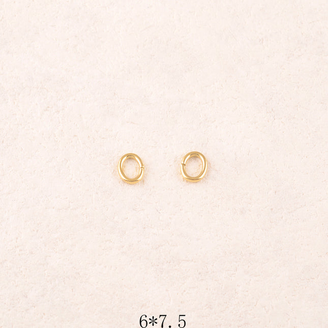 Lot de 20 anneaux ovales ouverts 1,2 x 6 x 8 mm