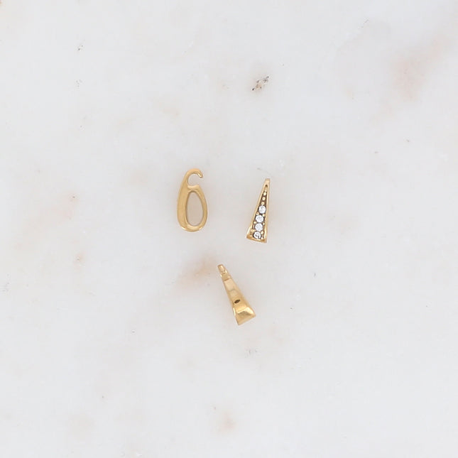Lot de 10 Bélières strassées 3,5 x 10 mm
