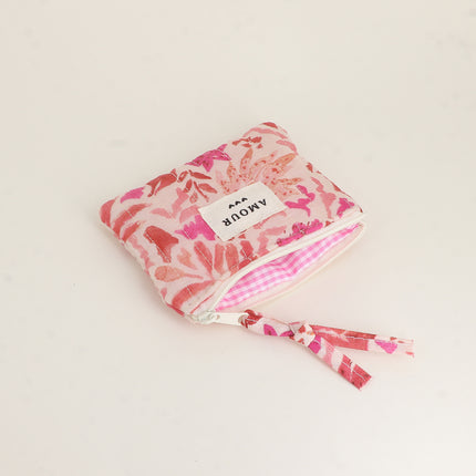 Porte-monnaie - AMOUR, 3 coeurs, motifs - 11 x 9 cm