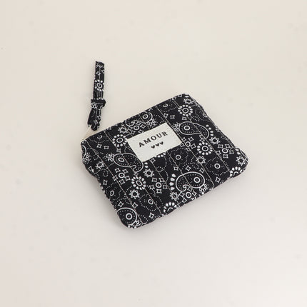 Porte-monnaie - AMOUR, 3 coeurs, motifs - 11 x 9 cm