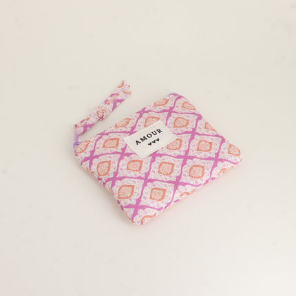 Porte-monnaie - AMOUR, 3 coeurs, motifs - 11 x 9 cm