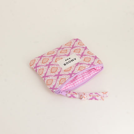 Porte-monnaie - AMOUR, 3 coeurs, motifs - 11 x 9 cm