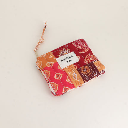 Porte-monnaie - AMOUR, 3 coeurs, motifs - 11 x 9 cm