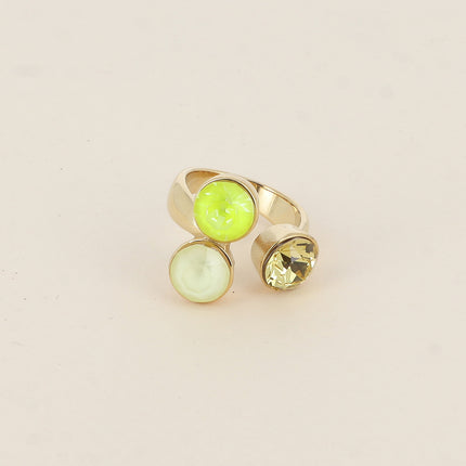 Bague Saïla - 3 cristaux Swarovski® SS39 / pierre naturelle