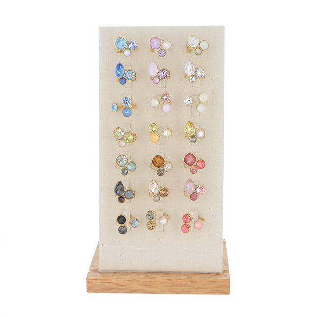Kit de 21 bagues - doré multi - prix moyen de 9,40€/pc