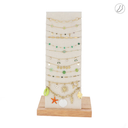 Kit de 24 (12+12) chevillères - doré vert - prix moyen de 6,30€/pc