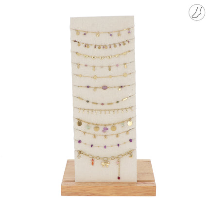 Kit de 24 (12+12) chevillères - doré violet - prix moyen de 6,10€/pc