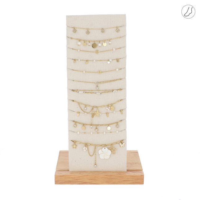 Kit de 24 (12+12) chevillères - doré perle - prix moyen de 6,60€/pc
