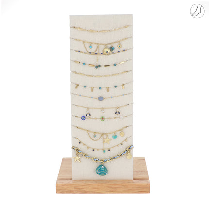 Kit de 24 (12+12) chevillères - doré bleu - prix moyen de 5,90€/pc