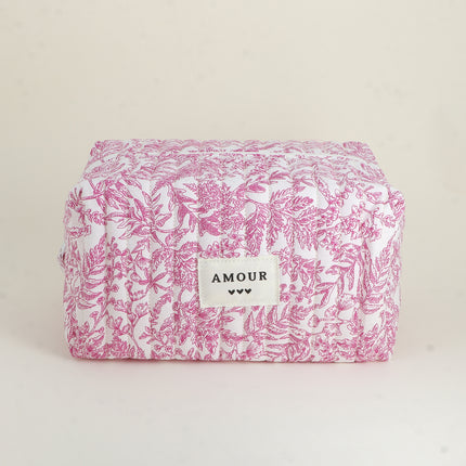 Grande trousse - AMOUR, 3 coeurs, motifs - 23 x 12 cm