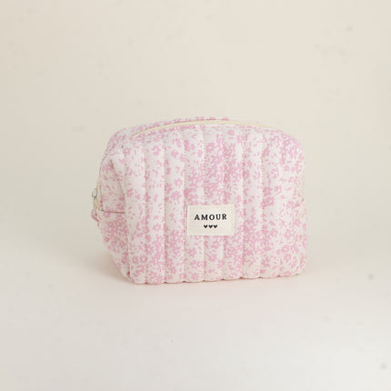 Trousse - AMOUR, 3 coeurs, motifs - 15 x 10 cm