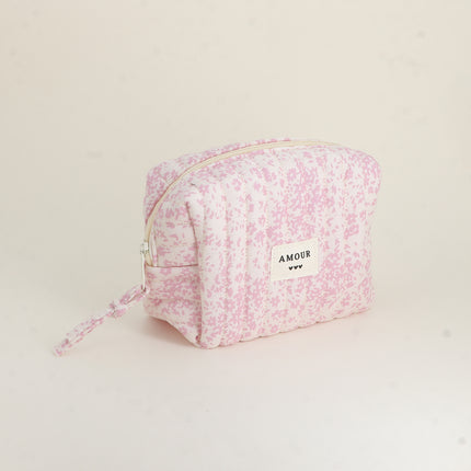 Trousse - AMOUR, 3 coeurs, motifs - 15 x 10 cm