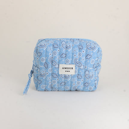 Trousse - AMOUR, 3 coeurs, motifs - 15 x 10 cm