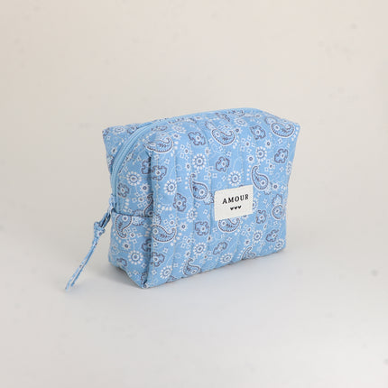 Trousse - AMOUR, 3 coeurs, motifs - 15 x 10 cm