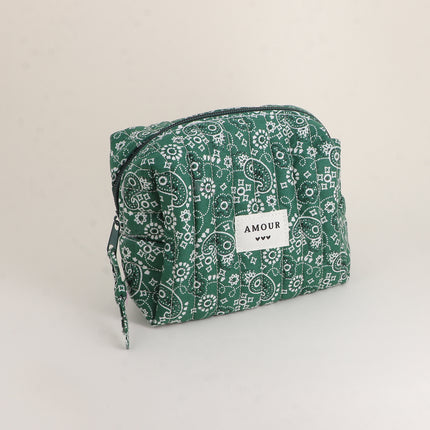Trousse - AMOUR, 3 coeurs, motifs - 15 x 10 cm