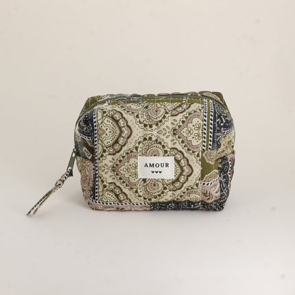 Trousse - AMOUR, 3 coeurs, motifs - 15 x 10 cm