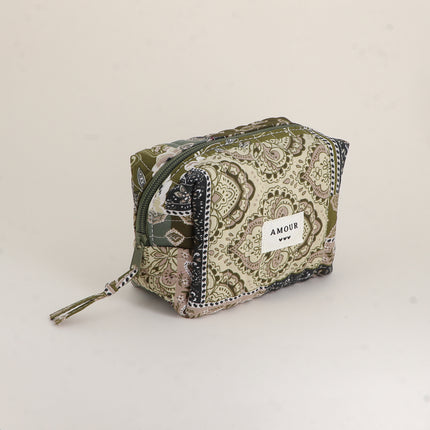 Trousse - AMOUR, 3 coeurs, motifs - 15 x 10 cm