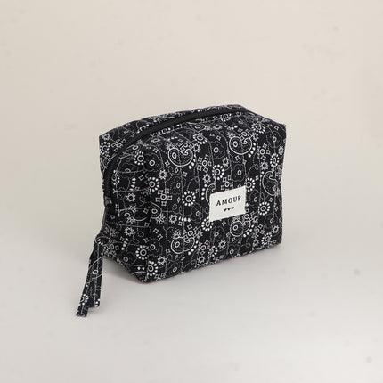 Trousse - AMOUR, 3 coeurs, motifs - 15 x 10 cm