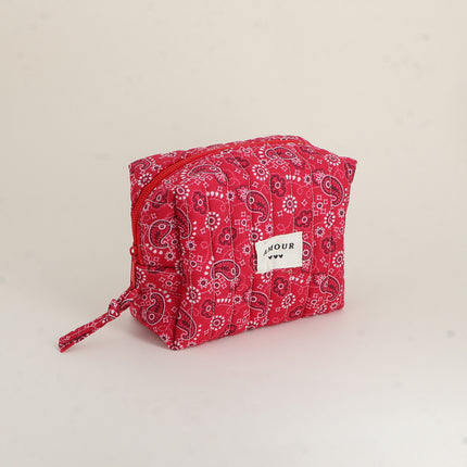 Trousse - AMOUR, 3 coeurs, motifs - 15 x 10 cm