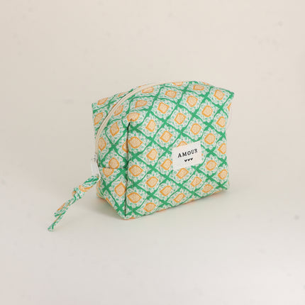 Trousse - AMOUR, 3 coeurs, motifs - 15 x 10 cm
