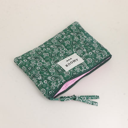 Trousse - AMOUR, 3 coeurs, motifs - 20 x 14 cm