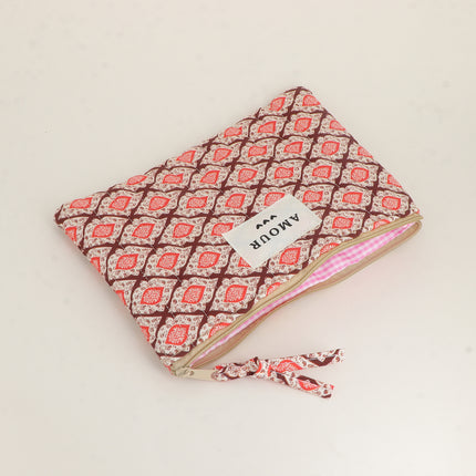 Trousse - AMOUR, 3 coeurs, motifs - 20 x 14 cm