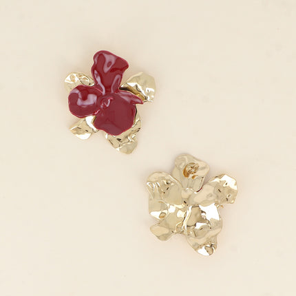 Boucles puces - fleur et émail