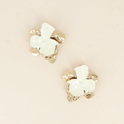 Boucles puces - fleur et émail