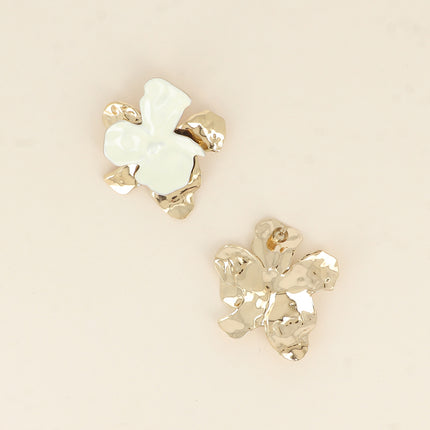 Boucles puces - fleur et émail