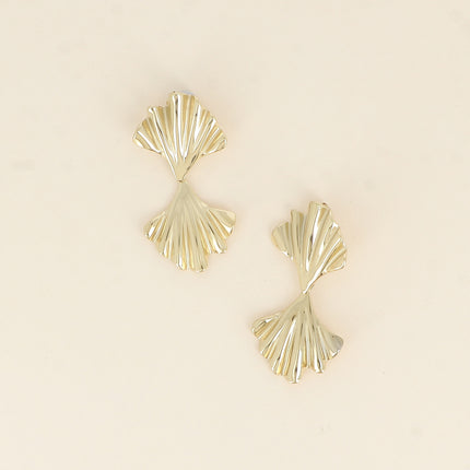 Drop earrings - double foliage