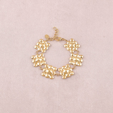 Bracelet - brushed checkerboard pattern links