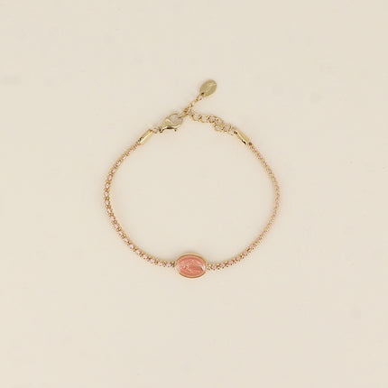 Bracelet - the Madonna, enamel and cord
