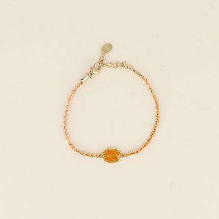 Bracelet - the Madonna, enamel and cord