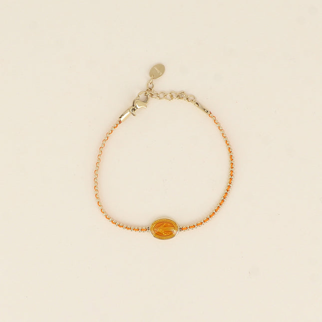 Bracelet - la Madone, émail et cordon