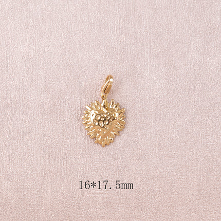 Charm - burning heart and polka dots