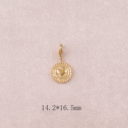 Charm - pendentif rond avec coeur