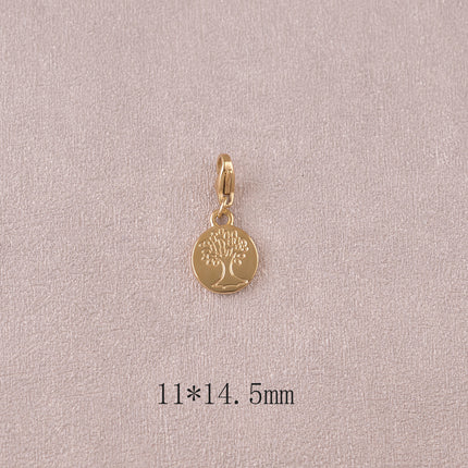 Charm - pendentif rond avec arbre de vie