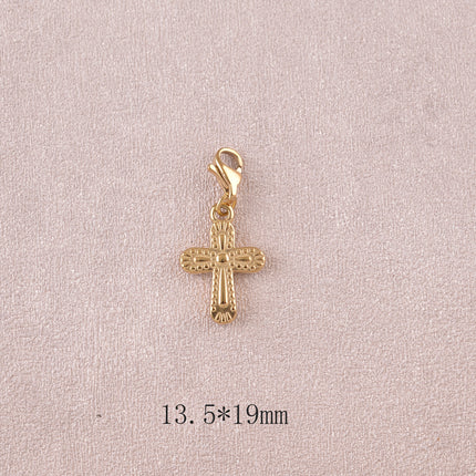 Charm - Croix religieuse texturée