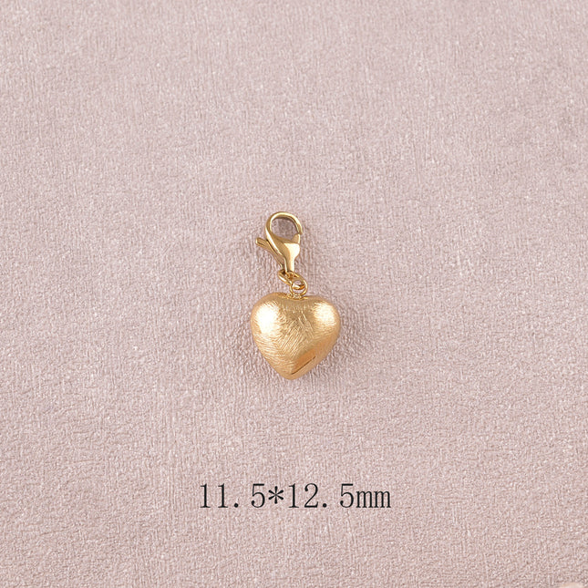 Charm - coeur gonflé, brossé