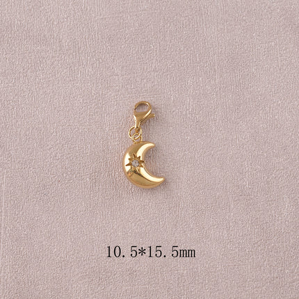 Charm - pendentif lune et étoile ajourée